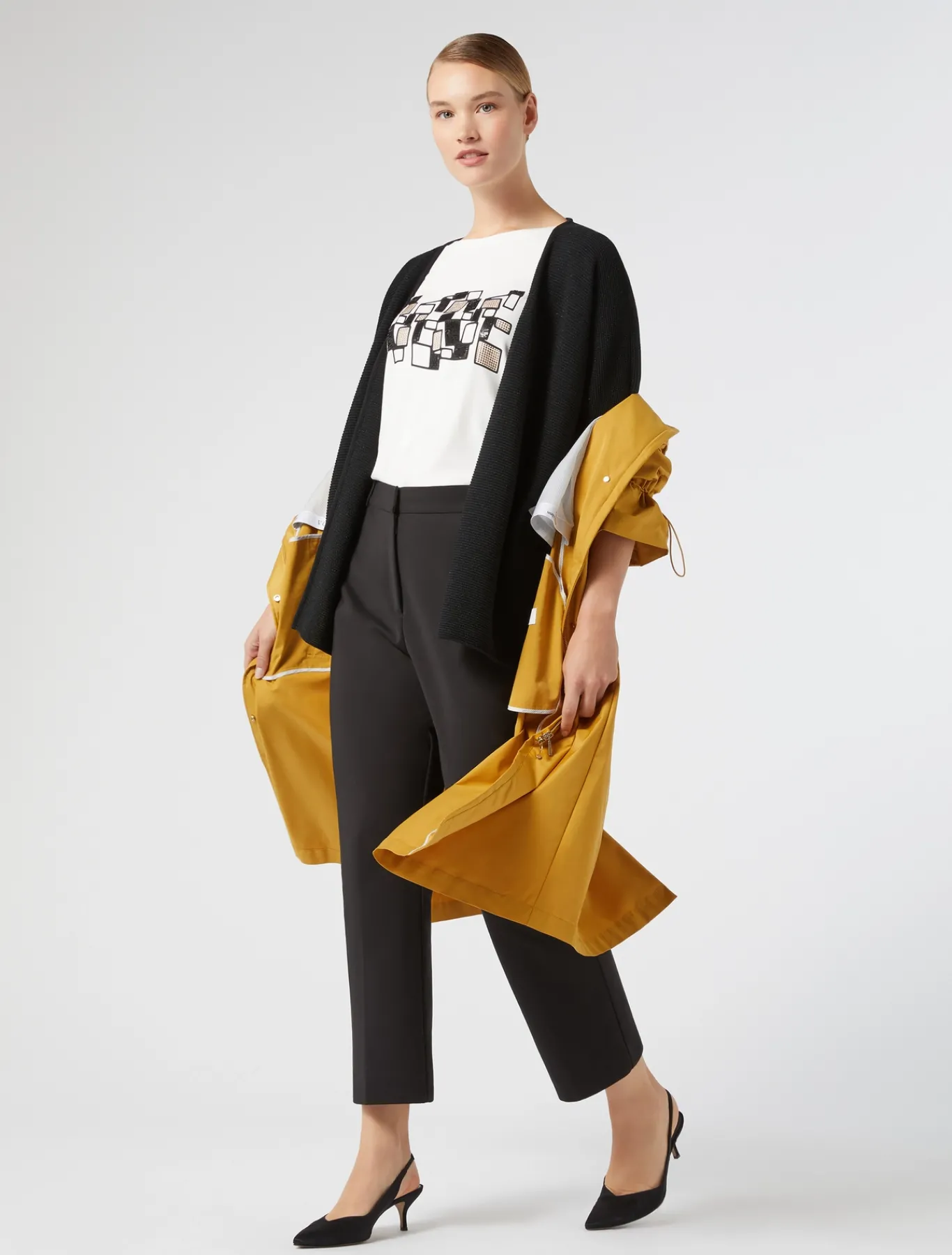 Marina Rinaldi Imperméable en micro sergé déperlant MOUTARDE Discount