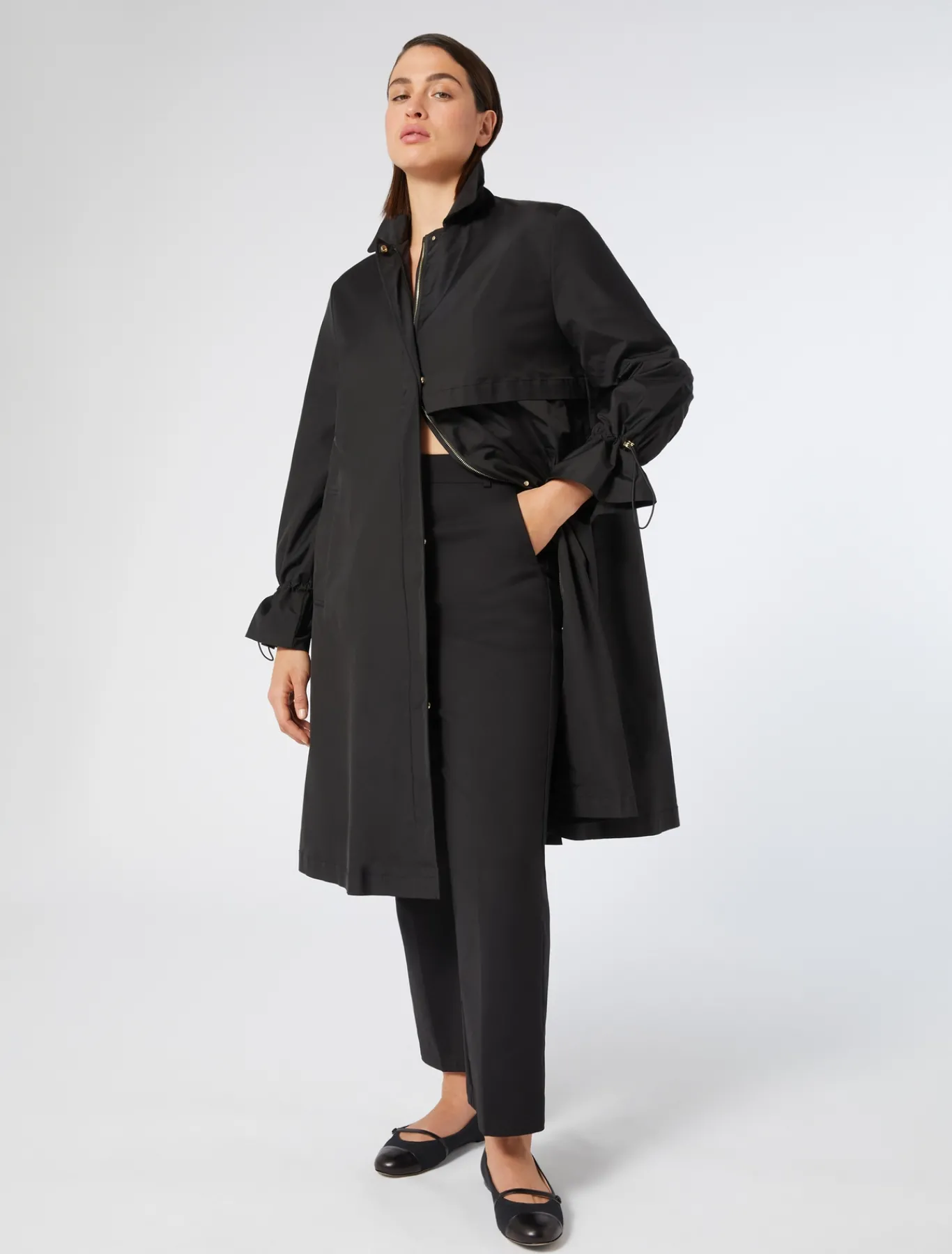 Marina Rinaldi Imperméable en micro sergé déperlant NOIR Discount