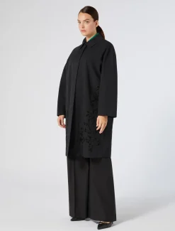 Marina Rinaldi Imperméable en sergé déperlant avec broderie NOIR Hot