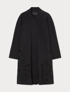 Marina Rinaldi Imperméable en sergé déperlant avec broderie NOIR Hot