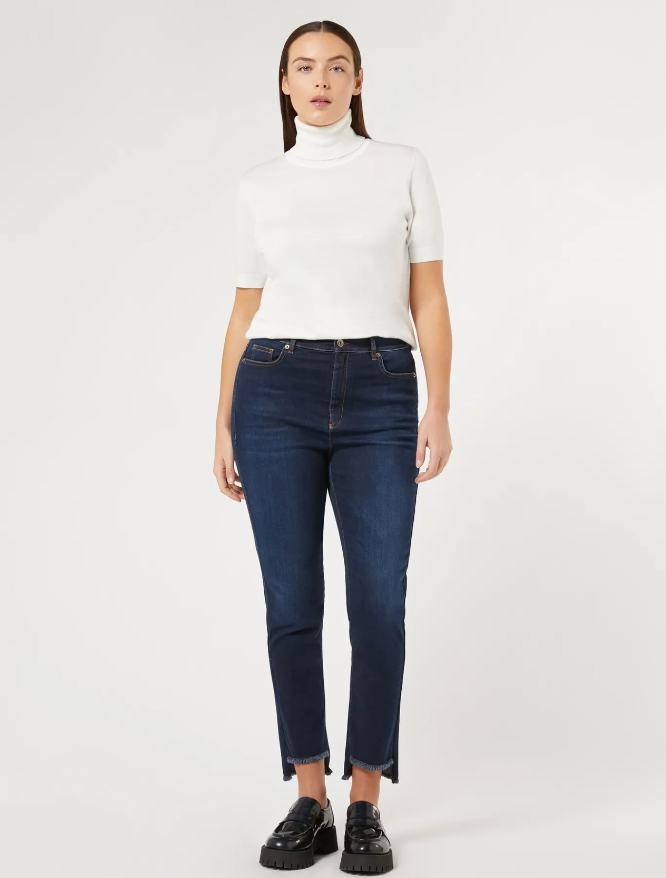 Marina Rinaldi Jean coupe slim en denim indigo BLEU Outlet
