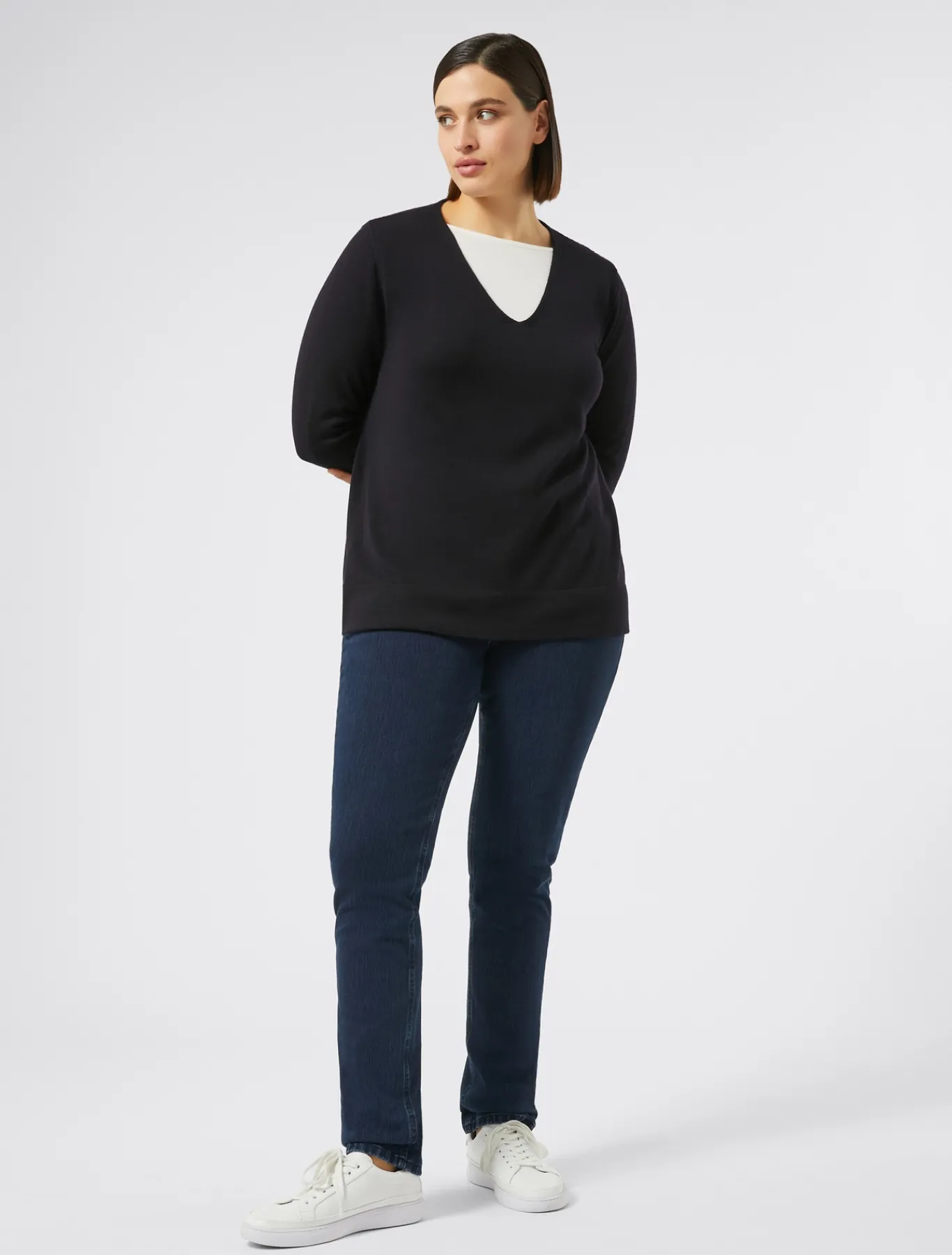 Marina Rinaldi Jean coupe Wonder en denim compact BLEUNUIT New