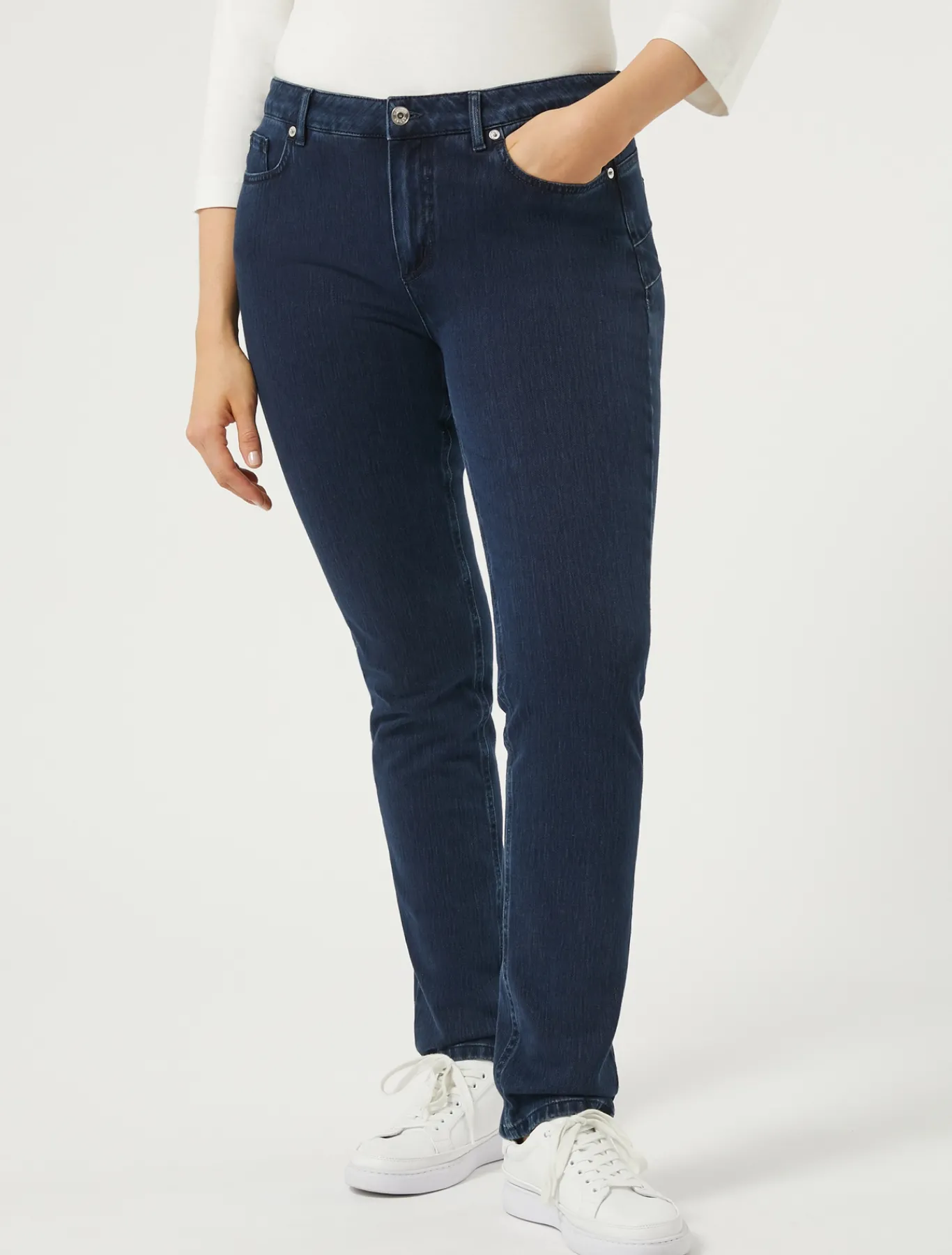 Marina Rinaldi Jean coupe Wonder en denim compact BLEUNUIT New
