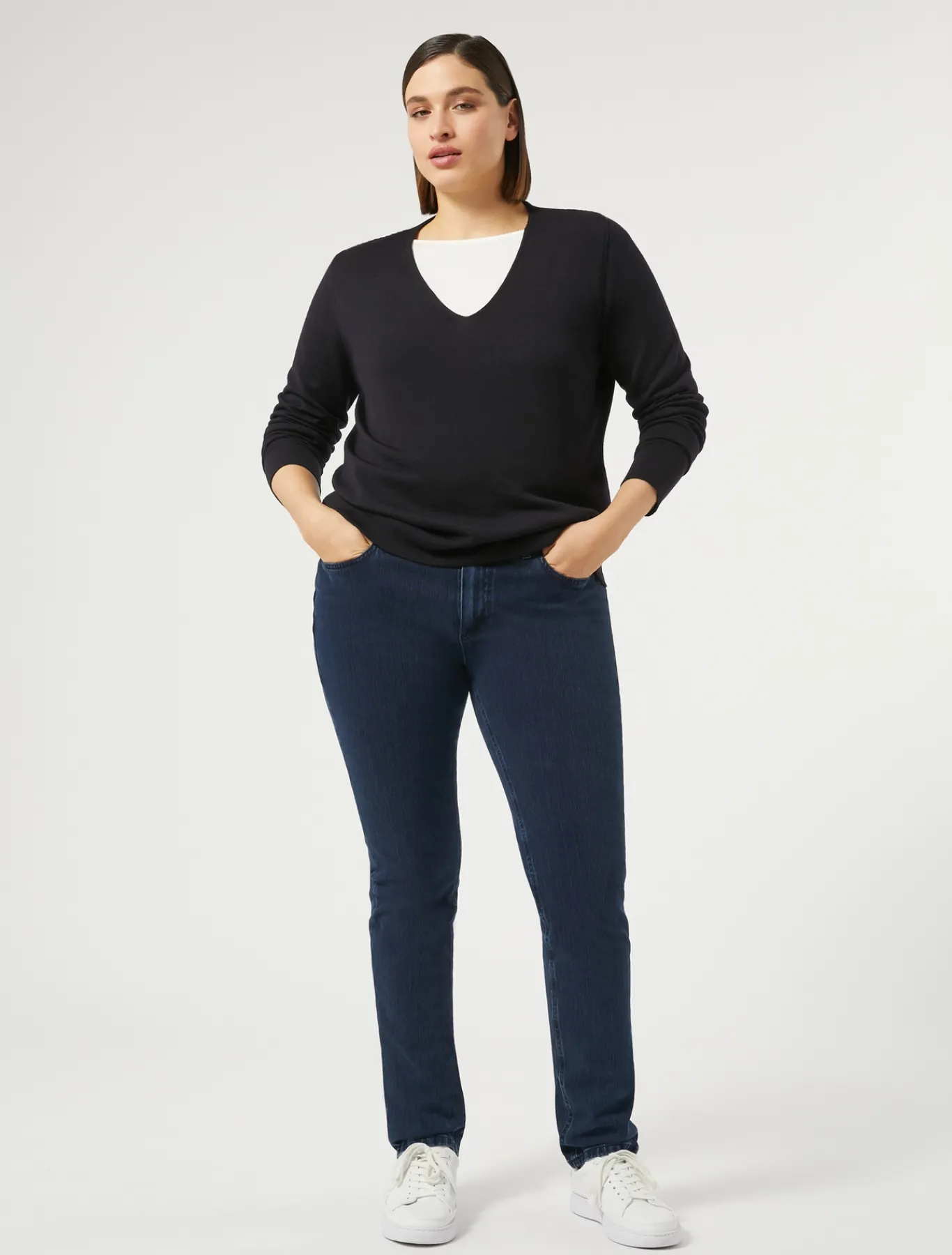 Marina Rinaldi Jean coupe Wonder en denim compact BLEUNUIT New