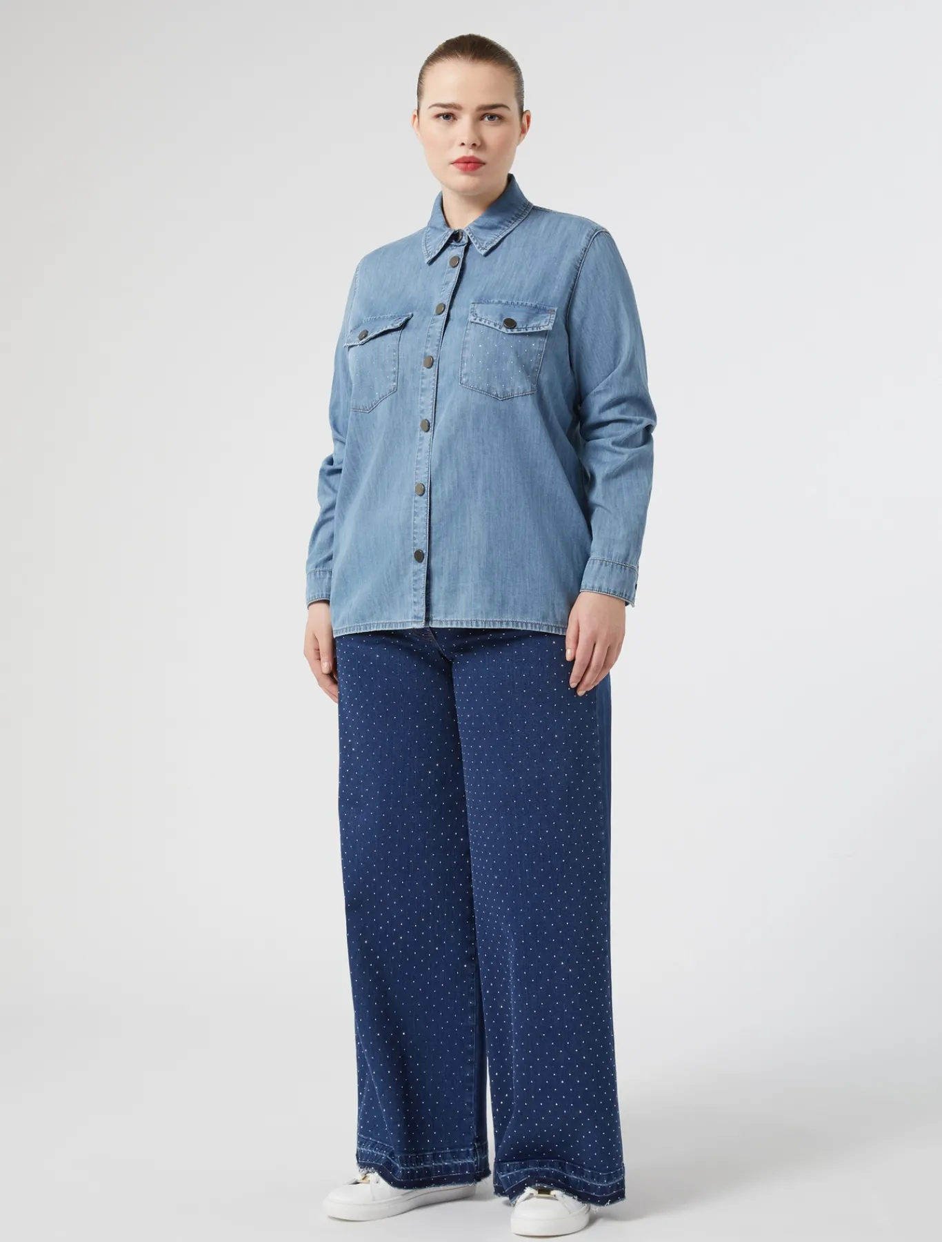 Marina Rinaldi Jean en denim avec strass BLEUMARINE Clearance