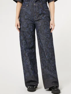 Marina Rinaldi Jean en denim découpé au laser BLEU Clearance