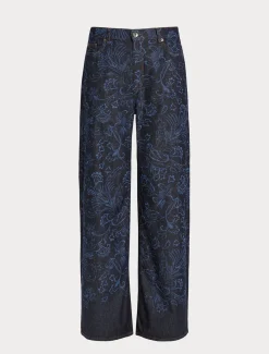 Marina Rinaldi Jean en denim découpé au laser BLEU Clearance