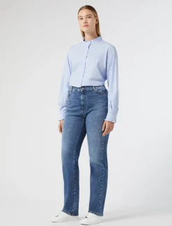 Marina Rinaldi Jean en denim de coton BLEU Clearance
