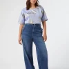 Marina Rinaldi Jean en denim de coton BLEU Outlet
