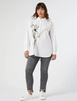 Marina Rinaldi Jean en denim de coton NOIR Discount