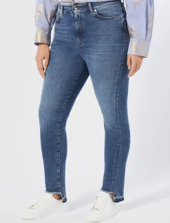 Marina Rinaldi Jean en denim de coton BLEU Discount