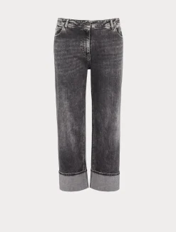 Marina Rinaldi Jean en denim de coton NOIR Outlet