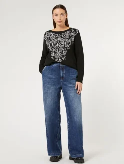 Marina Rinaldi Jean en denim de coton mélangé BLEU Fashion