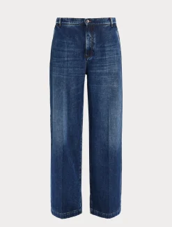 Marina Rinaldi Jean en denim de coton mélangé BLEU Fashion
