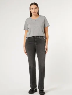 Marina Rinaldi Jean évasé en denim stretch NOIR Clearance