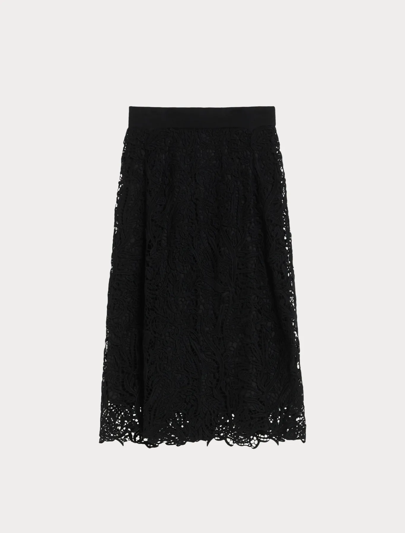 Marina Rinaldi Jupe avec broderie macramé NOIR Discount