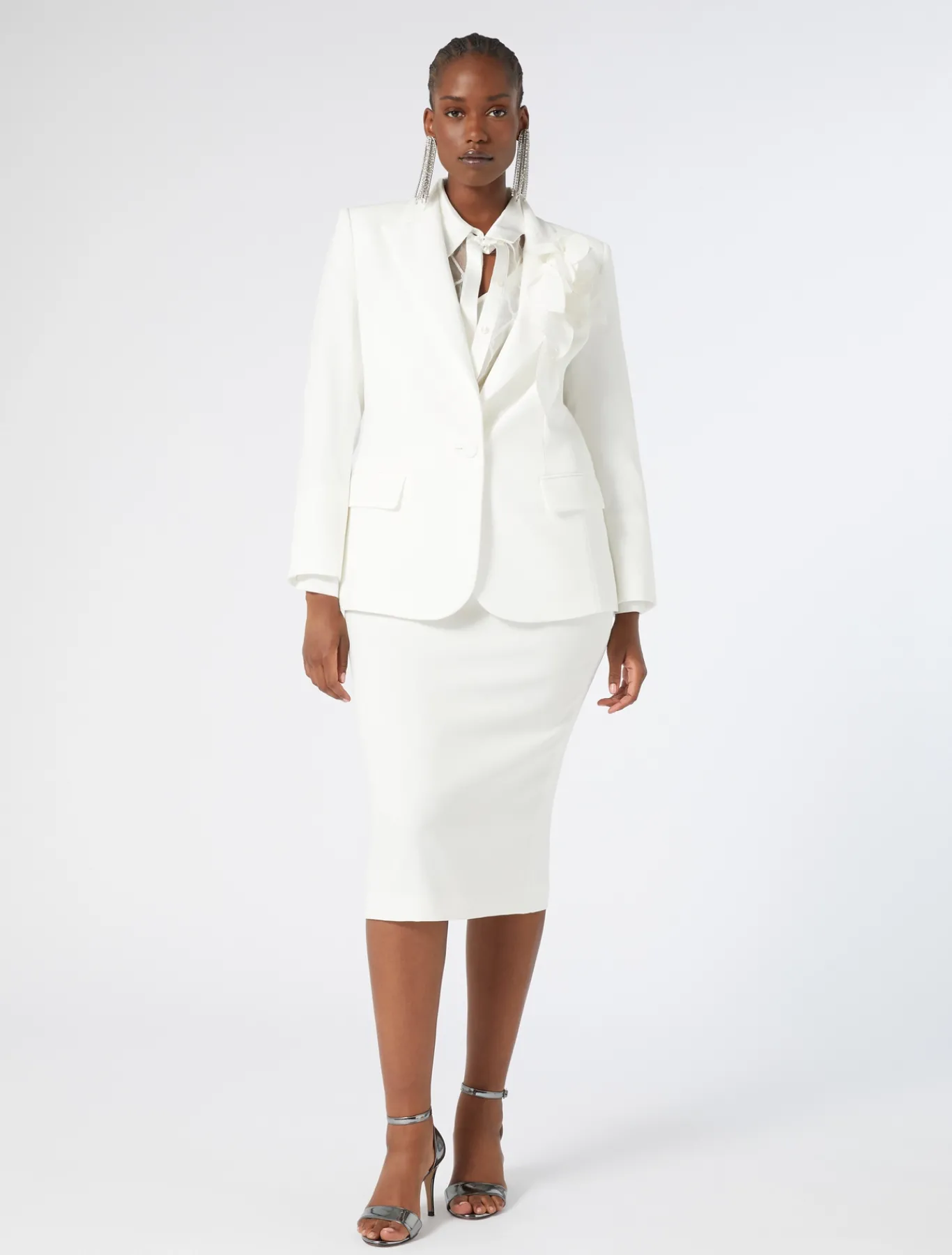 Marina Rinaldi Jupe crayon en cady BLANC Fashion