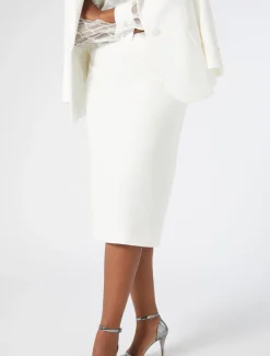 Marina Rinaldi Jupe crayon en cady BLANC Fashion