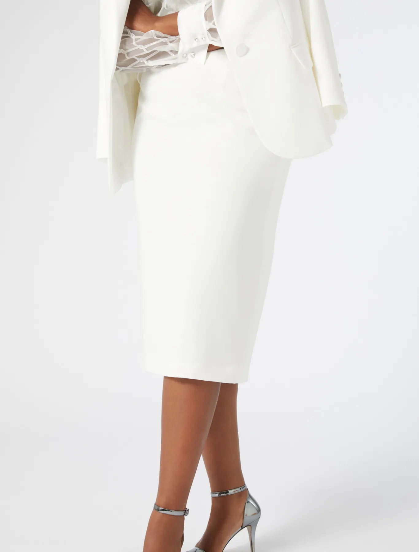 Marina Rinaldi Jupe crayon en cady BLANC Fashion