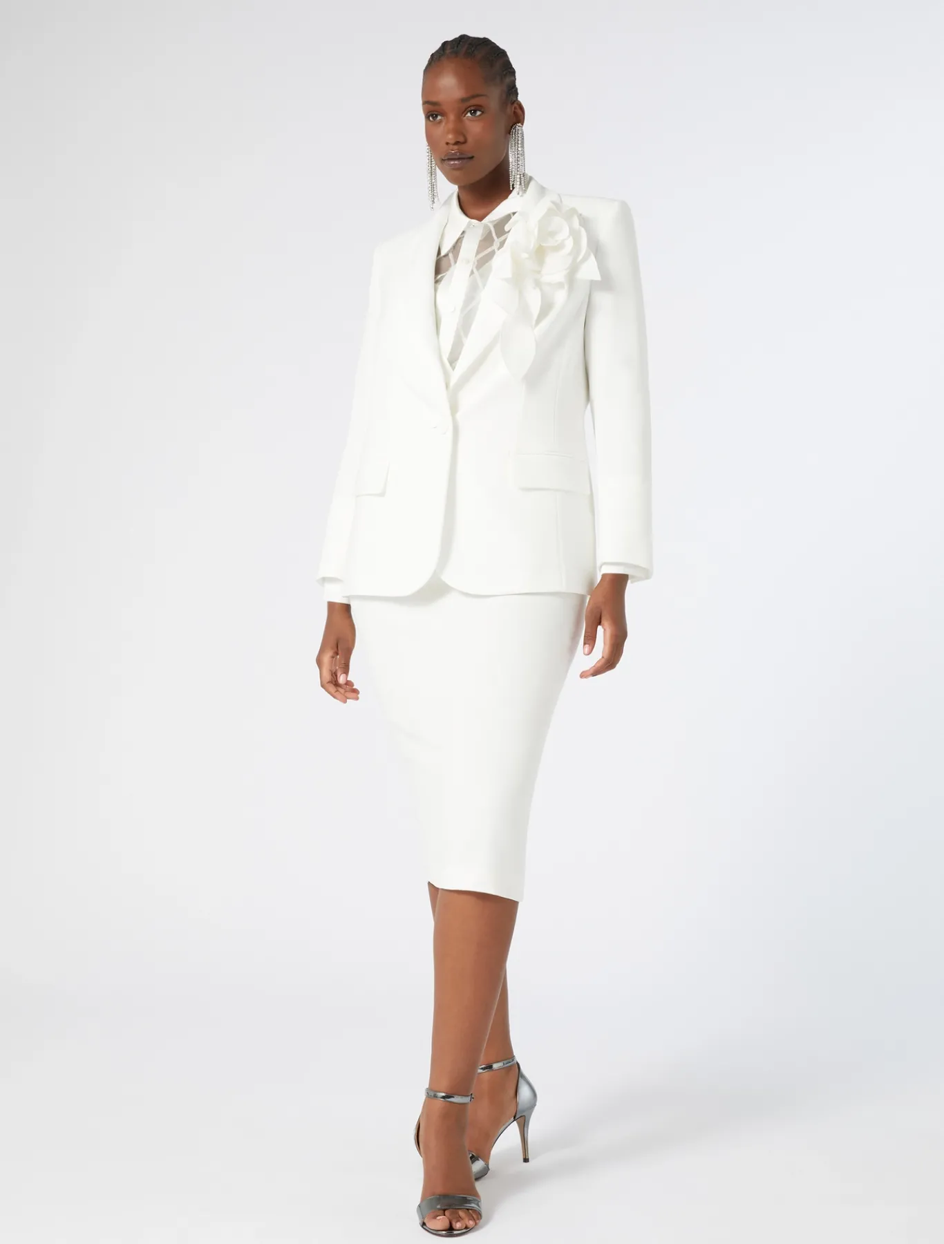 Marina Rinaldi Jupe crayon en cady BLANC Fashion