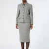 Marina Rinaldi Jupe en batavia de laine stretch NOIRBLANC Discount