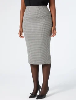 Marina Rinaldi Jupe en batavia de laine stretch NOIRBLANC Discount
