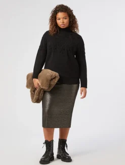Marina Rinaldi Jupe en bengaline stretch ORNOIR Discount