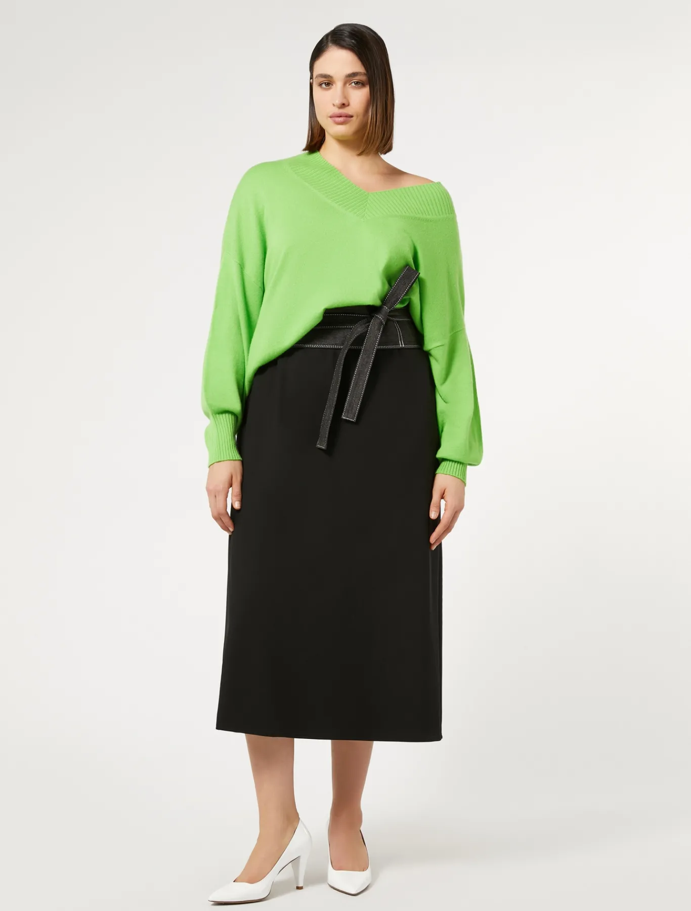 Marina Rinaldi Jupe en crêpe satin NOIR Sale