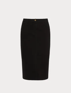 Marina Rinaldi Jupe en denim de coton stretch NOIR Discount