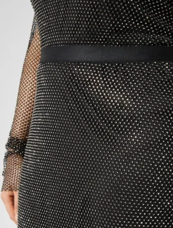 Marina Rinaldi Jupe en filet avec strass NOIR New