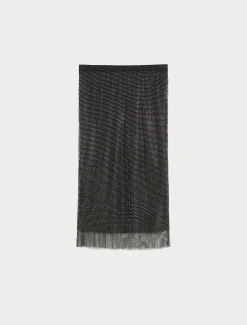 Marina Rinaldi Jupe en filet avec strass NOIR New