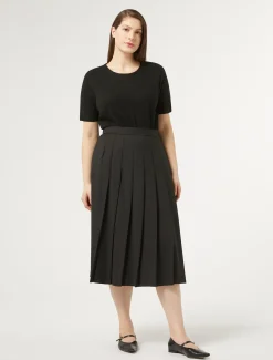 Marina Rinaldi Jupe en gabardine de laine NOIR Sale