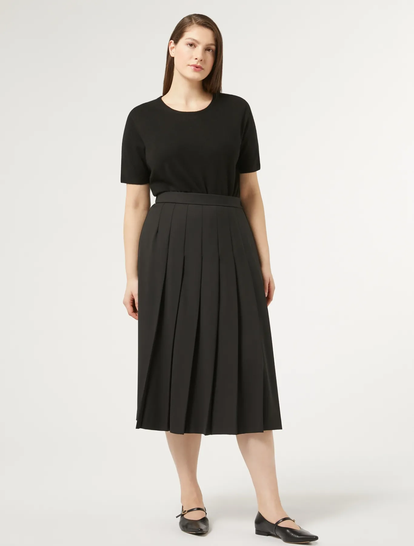 Marina Rinaldi Jupe en gabardine de laine NOIR Sale