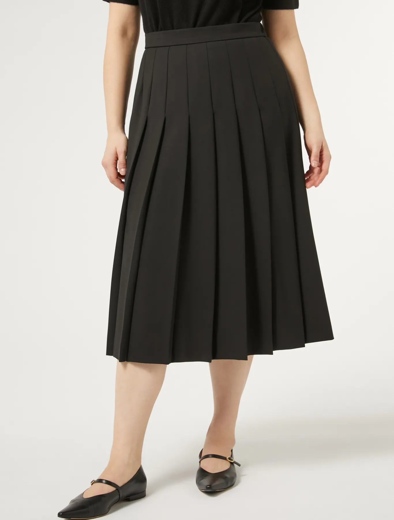 Marina Rinaldi Jupe en gabardine de laine NOIR Sale