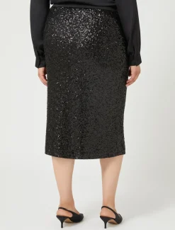Marina Rinaldi Jupe en jersey et paillettes NOIR Best