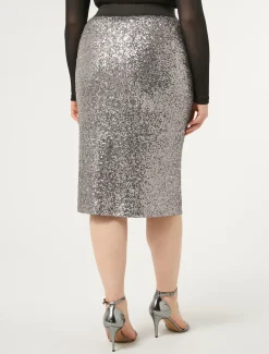 Marina Rinaldi Jupe en jersey et paillettes GRISMOYEN Online