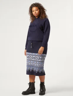 Marina Rinaldi Jupe en jersey jacquard BLEUNUIT Discount