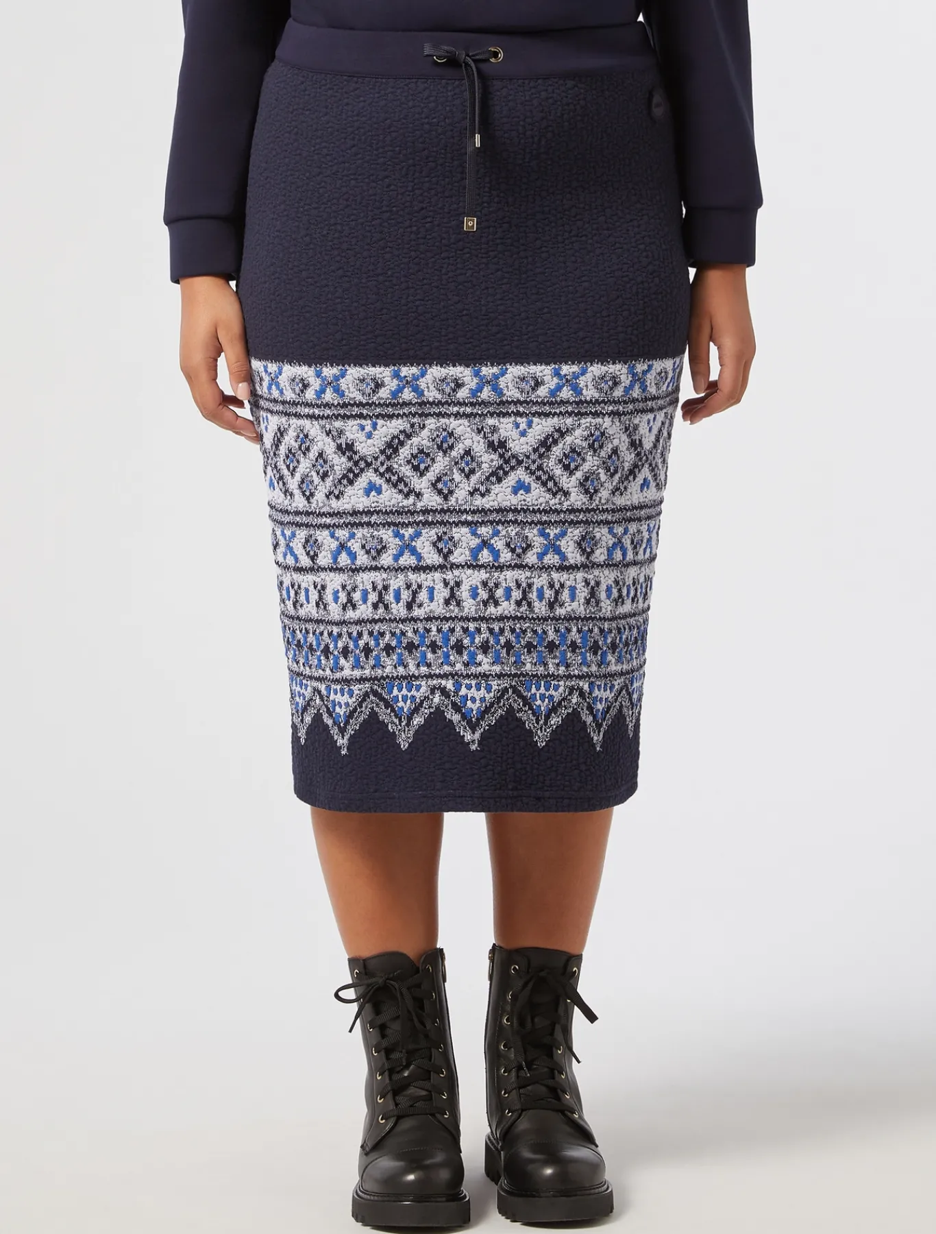 Marina Rinaldi Jupe en jersey jacquard BLEUNUIT Discount