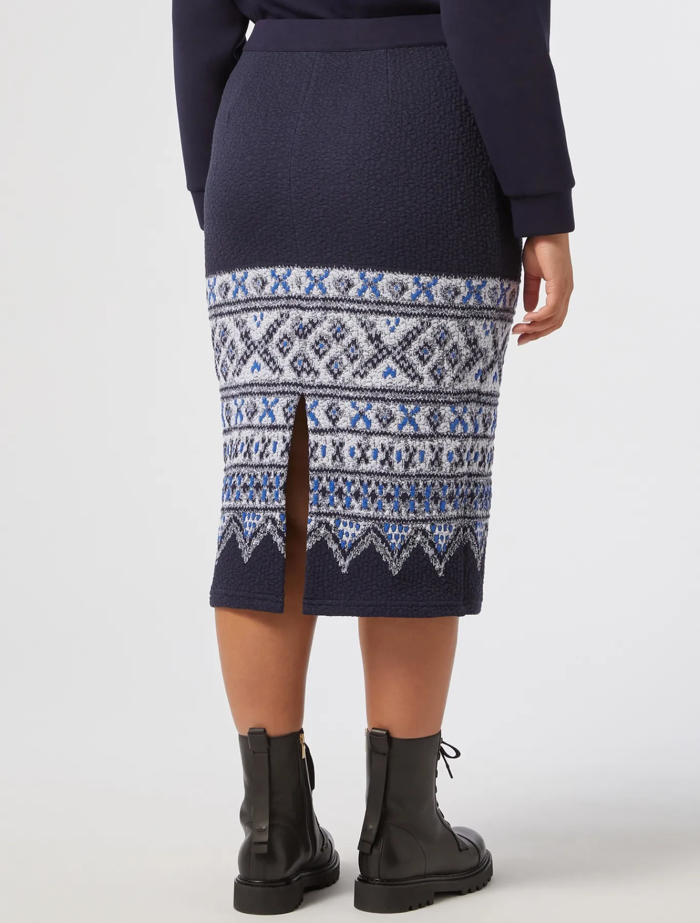 Marina Rinaldi Jupe en jersey jacquard BLEUNUIT Discount