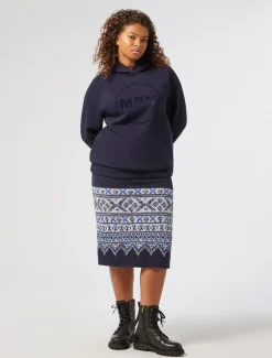 Marina Rinaldi Jupe en jersey jacquard BLEUNUIT Discount