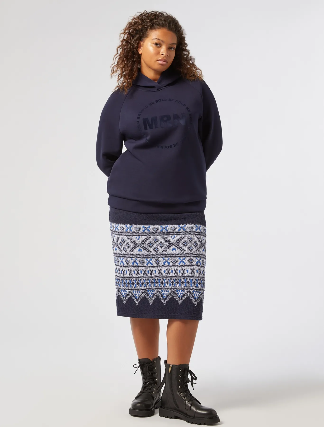 Marina Rinaldi Jupe en jersey jacquard BLEUNUIT Discount