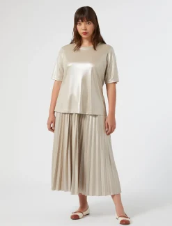 Marina Rinaldi Jupe en jersey lamé SABLE New