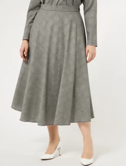 Marina Rinaldi Jupe en laine foulée NOIRBLANC Outlet