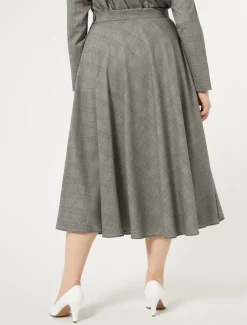 Marina Rinaldi Jupe en laine foulée NOIRBLANC Outlet