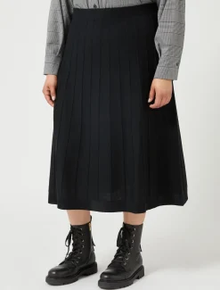 Marina Rinaldi Jupe en laine mérinos mélangée NOIR Outlet