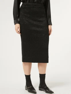 Marina Rinaldi Jupe en maille avec paillettes NOIR Discount