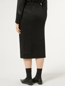 Marina Rinaldi Jupe en maille avec paillettes NOIR Discount