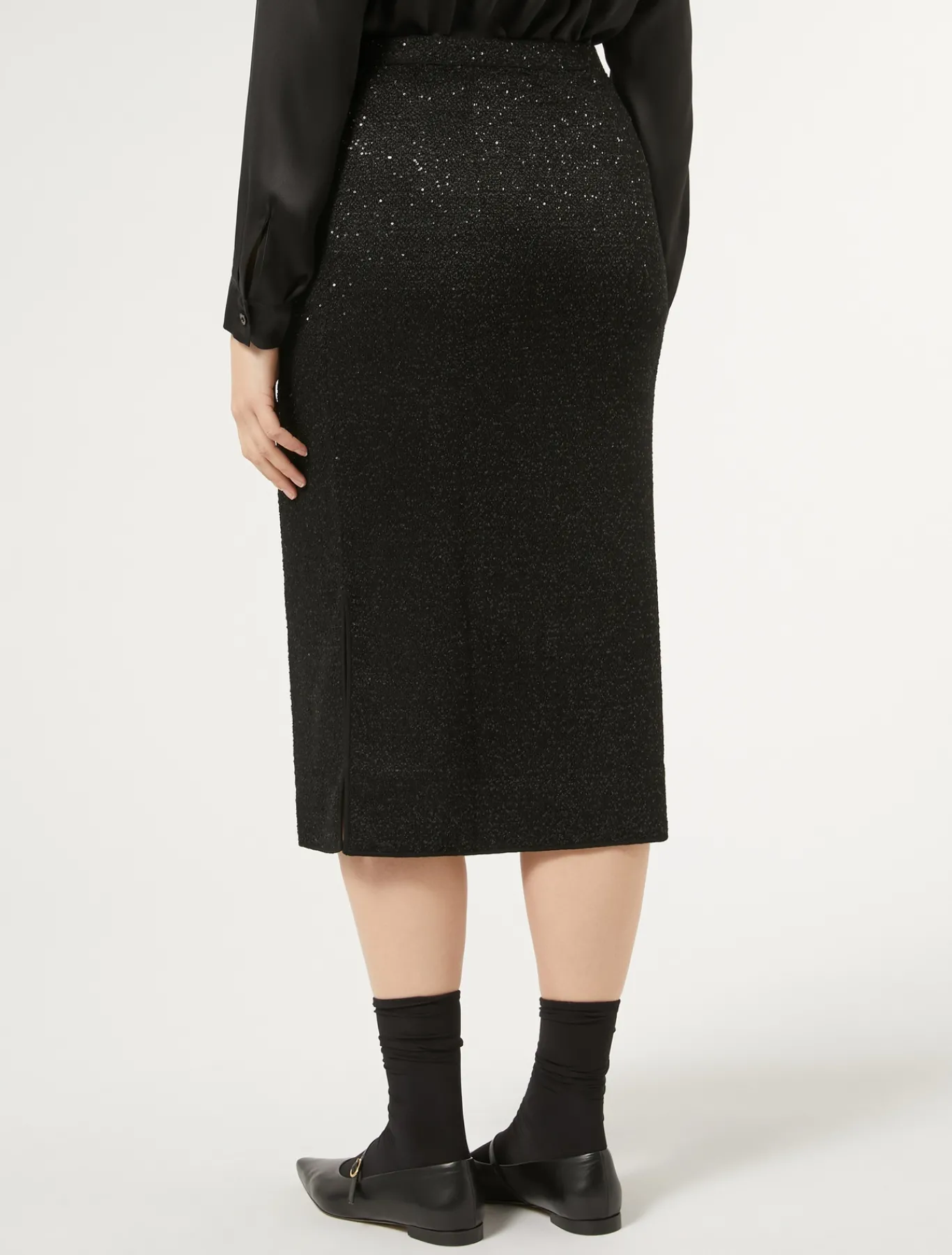 Marina Rinaldi Jupe en maille avec paillettes NOIR Discount