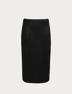 Marina Rinaldi Jupe en maille avec paillettes NOIR Discount