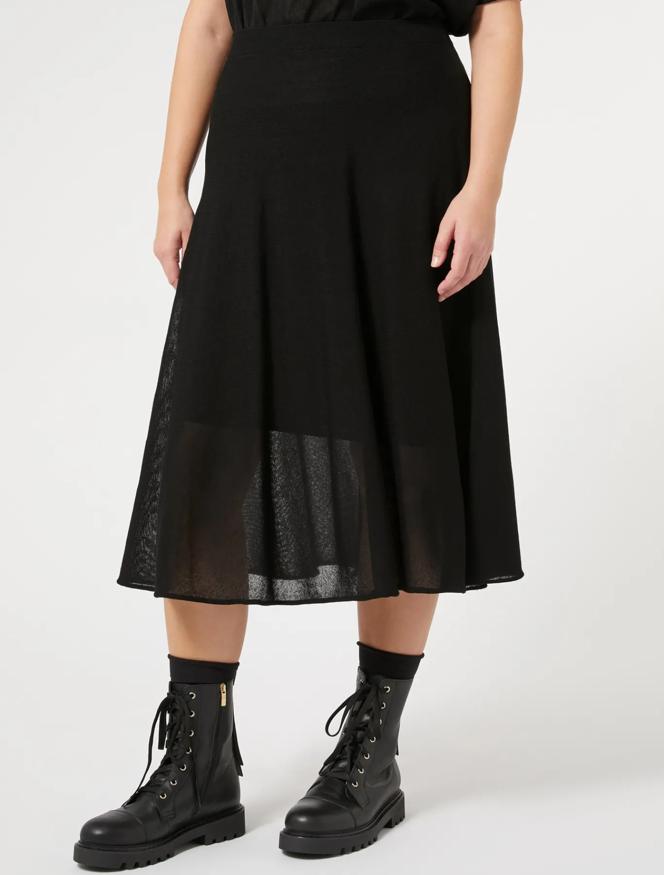 Marina Rinaldi Jupe en maille crêpe NOIR Sale